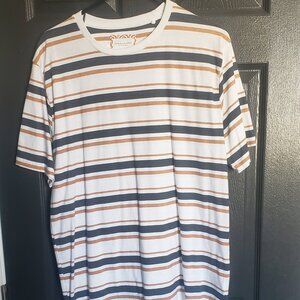 Denim & Flower Large Short Sleeved Tee Shirt Striped  Men's